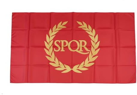Generico Bandiera Imperiale Romana, SPQR, Poliestere, 150 x 90 cm, con Occhielli Metallici, per Decorazione
