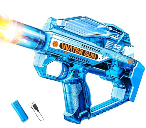 Elektrisk vattenpistol, automatisk vattenpistol, elektrisk vattensprutpistol, elektrisk vattenpistol för vuxna, automatisk sprutpistoler, för sommar, utomhus, pool, strandfest