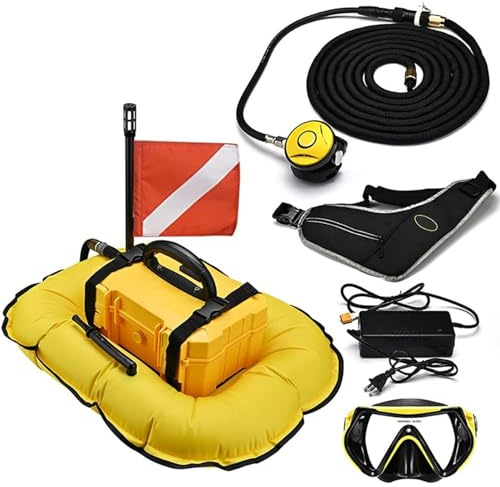 Ventilatore impermeabile portatile ricaricabile per immersioni subacquee con tubo da 13,7 m, BCD e regolatore di respirazione, durata di 5 ore per immersioni subacquee