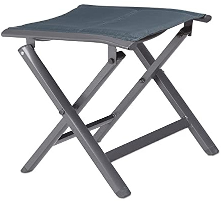 Relaxdays Aluminium Klapphocker, gepolstert, für Garten, als Campinghocker, faltbar, H x B x T: 41 x 48 x 41 cm, grau