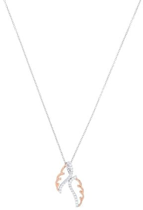Amor Kette mit Anhänger 925 Sterling Silber Damen Halsschmuck, mit Zirkonia synth., 45 cm, Bicolor, Flügel, Kommt in Schmuck Geschenk Box, 2016742