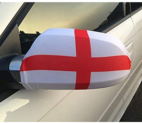 AZ FLAG Spiegelflagge England 30x20 cm Englische Polyester-Spandex Spiegel | Für außen Spiegelüberzug elastisches Gewebe mit verstärkten Kanten mit Seitenspiegel