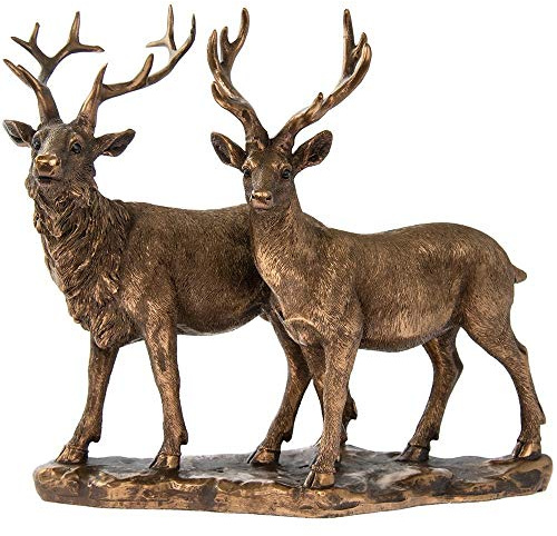 Reflections Bronzed Stag & Deer Figurine By Lesser & Pavey