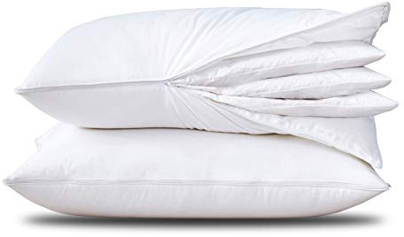 Three Geese Adjustable Layer Goose Feather Pillow,Assemblable Bed Pillow,100% Soft Cotton Cover,Good for Side and Back Stomach Sleeper, Standard/Queen Size,Packaging Include 2 Pillows.