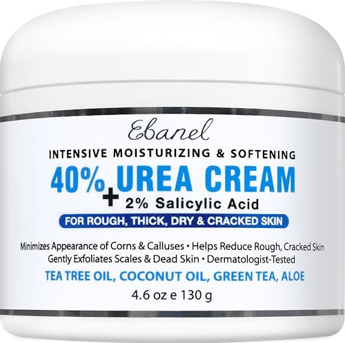 Urea Cream 40% Plus Salicylic Acid 4.6 oz, Callus Remover Hand Cream Foot Cream For Dry Cracked Feet, Hands, Heels, Elbows.