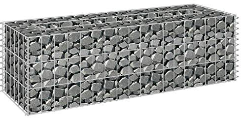 Festnight Jardinière à Gabion Cage à Pierre Acier galvanisé 90x30x30 cm