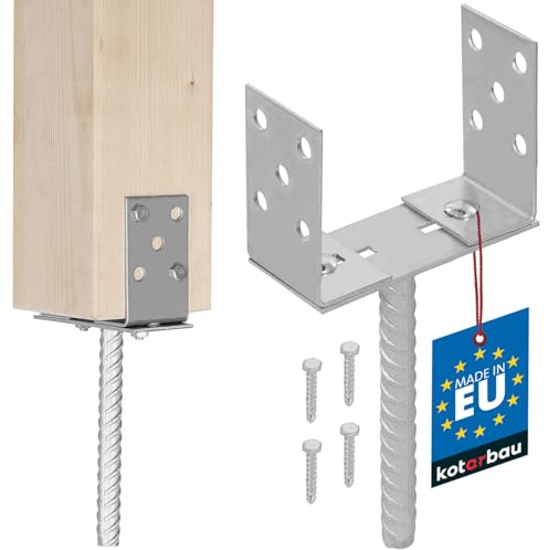 KOTARBAU® U Pfostenträger 0-165 mm Silber Breitenverstellbar zum Einbetonieren Pfostenträger Verstellbar Betonanker für Holzpfosten Einbetonieren Pfostenträger Einbetonieren