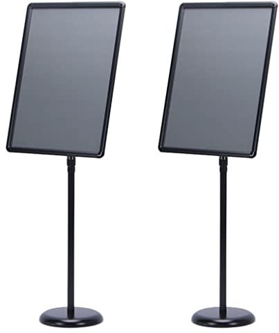 HBLZGBL 2X Infoständer A2 Aluminium Plakatständer Höhenverstellbar Posterständer Informationsständer Präsentationsständer Werbeständer mit Sicherheitsecke (Color : Black)