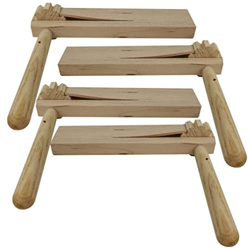 SAFIGLE Holzratsche Soundboard 15X13.5X3.5Cm Manuelle Drehbare Klanghölzer Geräuschmacher Für Kinder Spielzeug Und Sportveranstaltungen