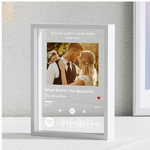 iDIY Marco de Spotify Personalizado con Foto -Placa,Regalo Original para hombre, mujer, pareja,Navidad,San Valentín,Aniversario