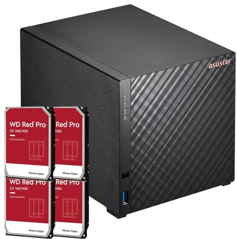Bundle NAS Asustor AS1104T 1Go avec 4 disques de 16To WD Red Pro