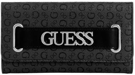 Guess Damen Logo Gürtel Slim Wallet Clutch Bag, Coal Multi, Einheitsgröße