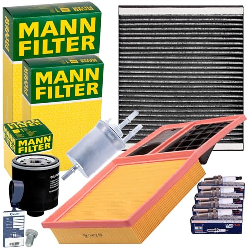 BandelOne enthält Mann Filterset+Beru Zündkerzen für 1.4 Polo 6R 9N Roomster Fabia 1 2
