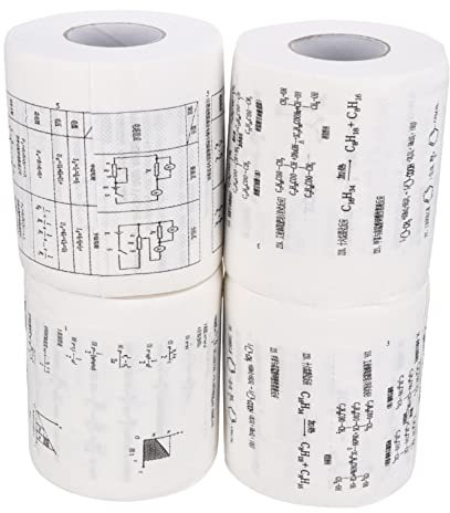 JECOMPRIS 4rollen Chemie-physik-formel Toilettenpapier Witzig Bedrucktes Wc Zuhause Dekoration Und Feiern Hautfreundlich Duftstoffe Für Parties Und Wohnräume