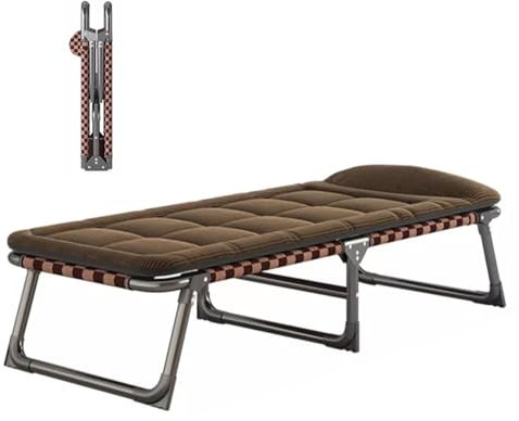 Campingbett Klappbar mit Matratze Klappbett Breite 68cm Tragfähigkeit 200kg, Stabile Faltbar Betten für Outdoor Camping Reisen Büro Indoor