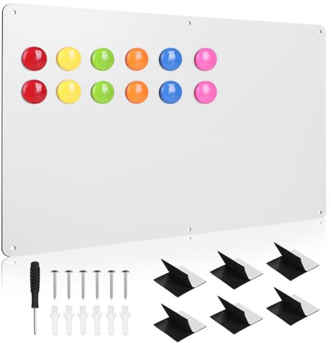 DBREAKS Weiß Magnettafel 42x30cm, Metall Magnetwand als Memoboard, Magnetic Board mit 12 ein Magnet, Magnetisch Tafel beschreibbar, Magnetpinnwand für küche, Büro, Notizen und Fotos