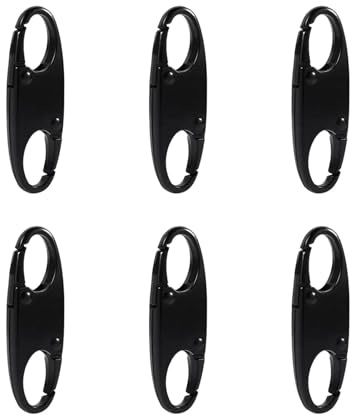 Ailan Ensemble de Clips de Sac en Alliage Durable 6X, pour Sacs à antivol, Sacs antivol pour Femmes, Petit Sac à antivol, tirettes à Fermeture éclair, Noir