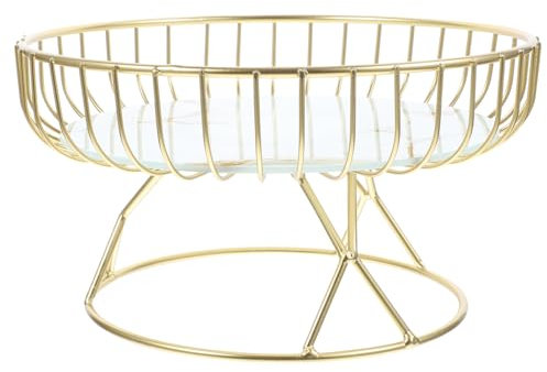 MAGICLULU Iron Fruit Basket Metal Round Small Storage for Kitchen Table Decor for Fruit Vegetable and Bread