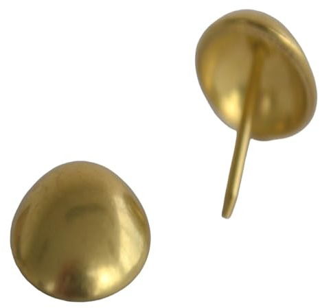 Black Barn Upholstery Supplies 6mm Head - 13mm Shank Upholstery Nails (R5) High Dome Brass on Steel / 100 Nails