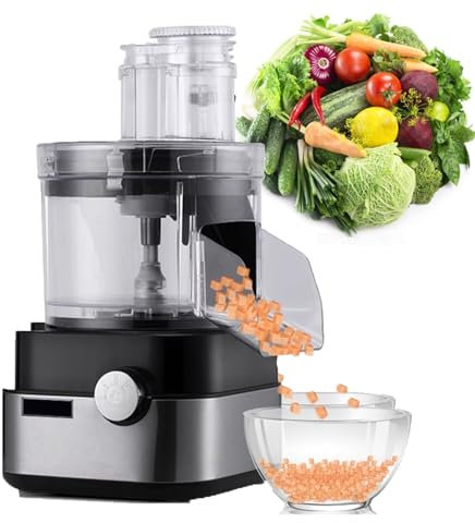URJWAN Coupe-LéGumes éLectrique - Grille à 5 Cubes, Capacité De 5000 ML - Coupe-LéGumes Et Fruits IdéAl pour La Maison Ou Le Commerce
