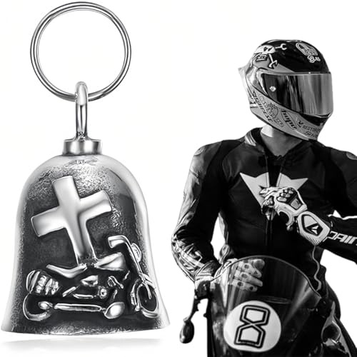 ZEPIQOR Campanella guardian bell Portafortuna Moto Cuore Alato Protezione Motociclista Biker Triker, Amuleto Fornito in Custodia Regalo in Velluto