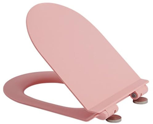 Brigtviee Schlank Toilettendeckel D-Form Mit Absenkautomatik,Abnehmbar Wc Sitz, 43 X 37 cm,Klodeckel Quick-Release, Schnellverschluss Mit Zwei KnöPfen Zum Reinigen,U pink 167