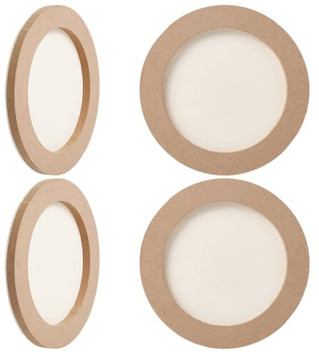 GORGECRAFT 4Pcs Unfinished Wood Canvas Boards 15x1cm Round Circle Wooden Cradled Panels Blank Painting Wood Boards for Watercolor Oil Painting Drawing Pouring Easel Display DIY Art Crafts Decor