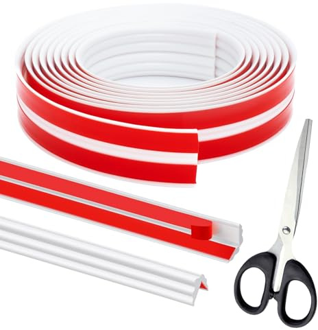 Selbstklebend Kantenschutz Leisten - Weiß Zierleisten Selbstklebend Flexible Weichsockelleiste Eckleiste Selbstklebend für Tischkante,Türrahmen,Wand,Fußleiste (3m*40mm)
