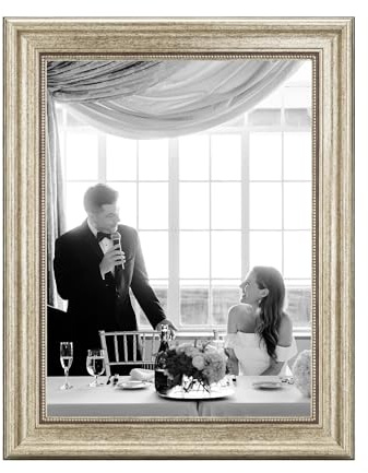 CABBEL Bilderrahmen 30x40 cm Silber – Barock Vintage Rahmen im Antik Look für Poster, Fotos & Urkunden – Mit bruchsicherem Acrylglas – Dekorativ & Elegant – Perfekt für Wohnzimmer, Büro oder Galerie
