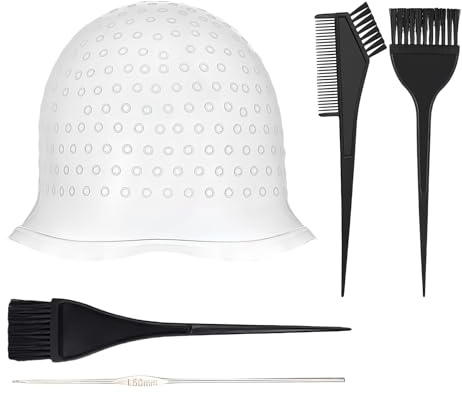 Berretto meches capelli, pennello tintura meche swipe gancio pennelli con stoppini e stoppino per kit donna doccia colore bambino radice ricci berretti, per capelli Dye colorazioni highlights