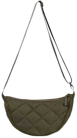 HSTWODE Borsa a tracolla da donna a mezzaluna, in nylon, con tracolla regolabile per lavoro, viaggi, uso quotidiano