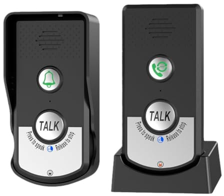 Interphone à domicile - 121 x 56 x 18 mm - Intercomunicador bidirectionnel étanche rechargeable avec portée de transmission de 1 km pour intérieur et extérieur