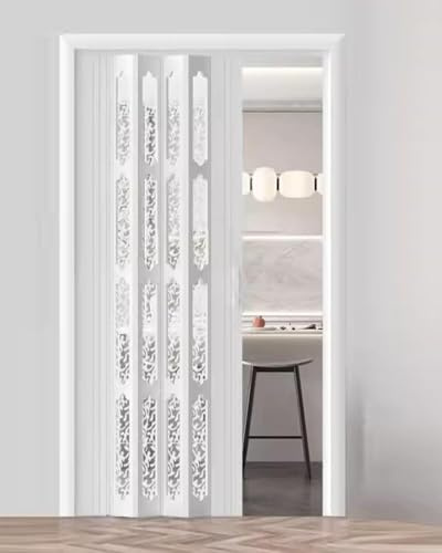 Falttüren Innentüren Faltschiebetür, Magnetische Ziehharmonika-Tür Mit Leisen Riemenscheiben, Einziehbare Schiebetür For Raumteiler, PVC + Acryl,(30x40in(76x101cm))
