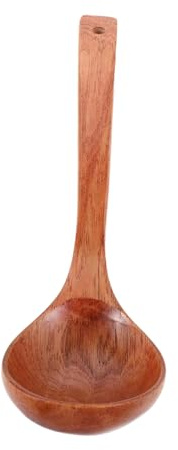 ULTECHNOVO Cuchara Sopera De Madera Maciza Cucharón De Mango Para Servir Remover y Mezclar Para Sopas Asiáticas Ramen y Sopa De Dumplings