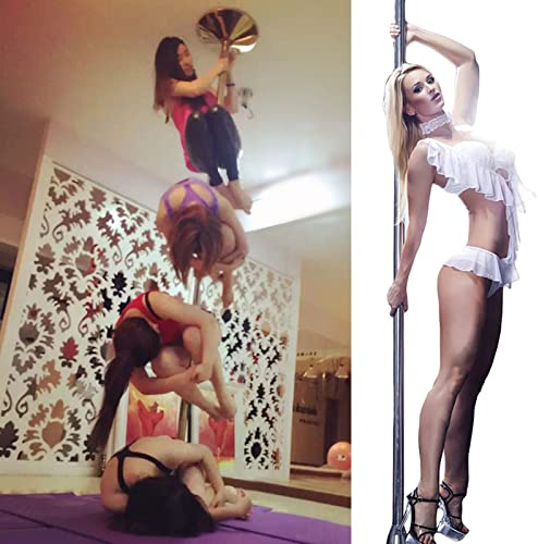 Poledance-stång för hemmabruk, roterande/fast poledance-stång, höjd 2,24-3,8 meter, 45 mm kraftigt och bärbart dansstångsset, lämplig för nybörjare/professionel,