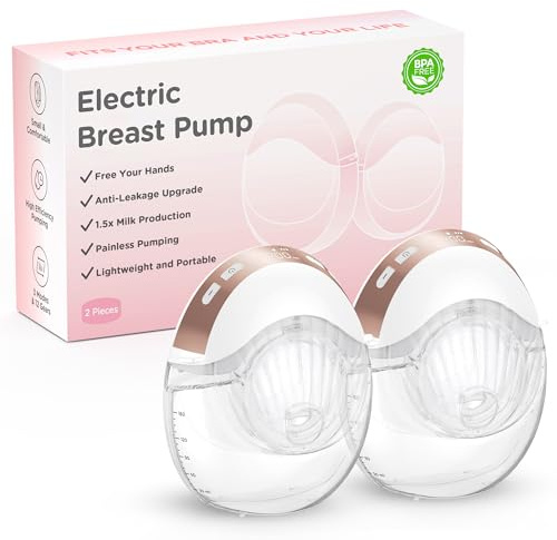 Wearable Electric Breast Pump, Hands-Free & Discreet Leakproof Design
