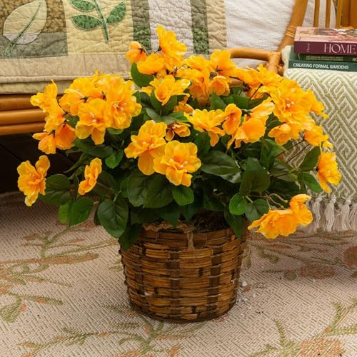 Nearly Natural 19in. UV Resistant Artificial Azalea Bush (Indoor/Outdoor) - Set of 3
