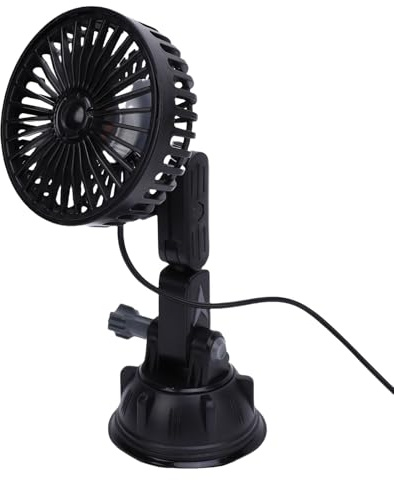KIMISS Ventilateur de Refroidissement USB pour Voiture et Camping-car – Ventilateur à Ventouse Réglable à 3 Vitesses à 360° pour SUV, Camions, Bateaux et Plus Encore – Dispositif de Circulation