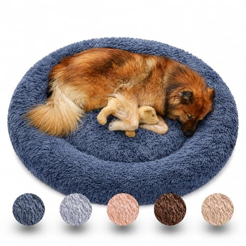 nobelpfote Hundebett Wolke 7 - Kuscheliges Hundekissen, waschbarer Bezug, gelenkschonend für kleine, mittelgroße & große Hunde, Dunkelgrau, XXL - 120cm
