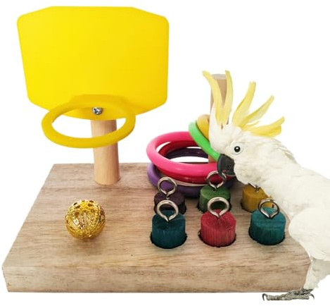 Juguetes para aves - Gimnasio interactivo para desarrollo cerebral de periquitos, de Entrenamiento con Anillos Apilables para Aves - Para cacatúas ninfa, para pinzones, para canarios y cardenal