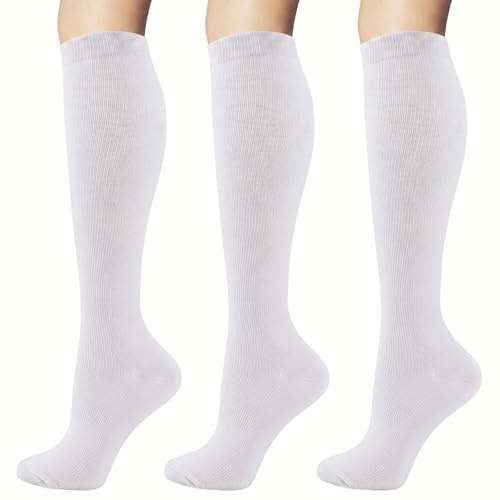 NuCamper 3 Paia Calze a Compressione Graduata Donne e Uomo, 15-20mmHg | Calze Elastiche, Recupero e Sport Gambaletti per Corsa,Viaggi in Aereo,Viaggio,Ciclismo,Vene Varicose,Circolazione,Gravidanza