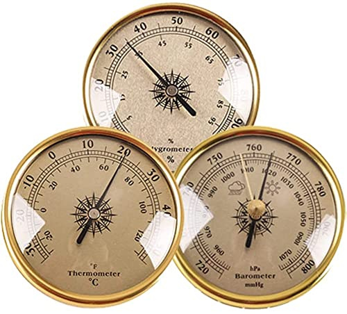 FBHFSUIEF 3 In 1 Barometer Thermometer Hygrometer, 2.8in Portable Weather Station Set