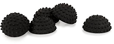 AFH Webshop 6 x Therapie Balance Igel MINI sehr fest in trendigen Blautönen | Durchmesser: 9 cm | Gymnastik Igel | Igelball | Kleiner Balance Igel, ideal für Kinder (6 x schwarz)