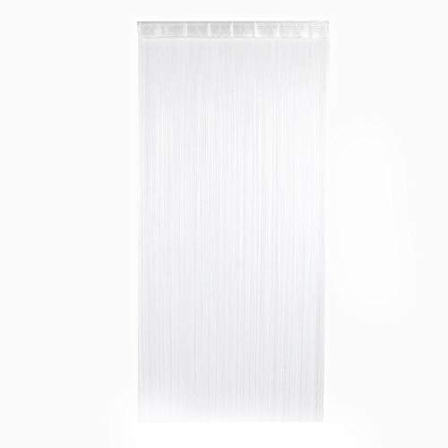 Cortina de hilos Fditt elegante y decorativa para puerta o para crear separaciones. Color plateado. 100 × 200 cm
