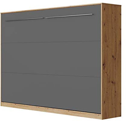 SMARTBett Schrankbett Standard 90x200 120x200 140x200 160x200 Bettschrank Wandbett Wildeiche/Anthrazit 140 Horizontal