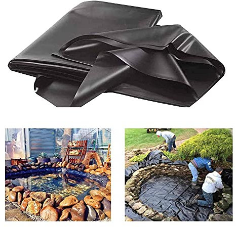 GEREP Teichfolie HDPE Fischteichfolie Gartenteichfolie,Gartenpoolmembran Teich Folie,Schwimmteich,für Gartenteich Stärke/Thickness: 0.12mm / 7×9m