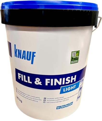 zbs24 Knauf Fill & Finish light - Allzweckspachtelmasse Sheetrock 20 kg - verarbeitungsfertige Füll-und Feinspachtelmasse leicht, Set mit Flächenspachtel 200mm