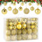 JAMITE Lot de 100 Boules de Noel d'or,Boîte de Boules de Noël en Plastique Incassable,Decoration Noel Sapin,pourWeihnachtsbaum Deko & Christbaumschmuck für Weihnachten Hochzeit Party,Mehrweg