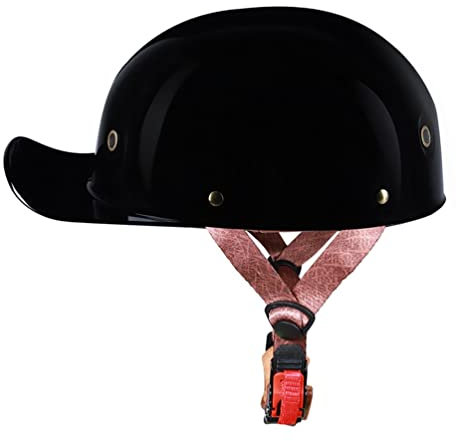 Smilfree Halbschalenhelm Mit ECE-Zulassung Vintage Motorradhelm Baseball Cap Cruiser Chopper Scooter Helm Herren Retro Motorrad Halbhelm Damen Mofa Helm