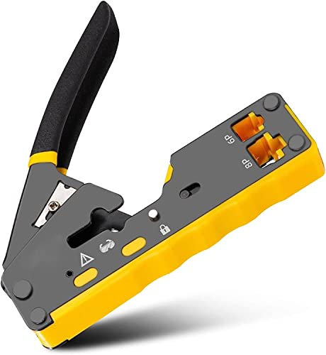 AVFORA Herramienta de crimpado Mini Herramienta de Red integrada Multifuncional Crimpadora de Cables Terminal de Cable Ethernet Alicates peladores de crimpadora de Cables